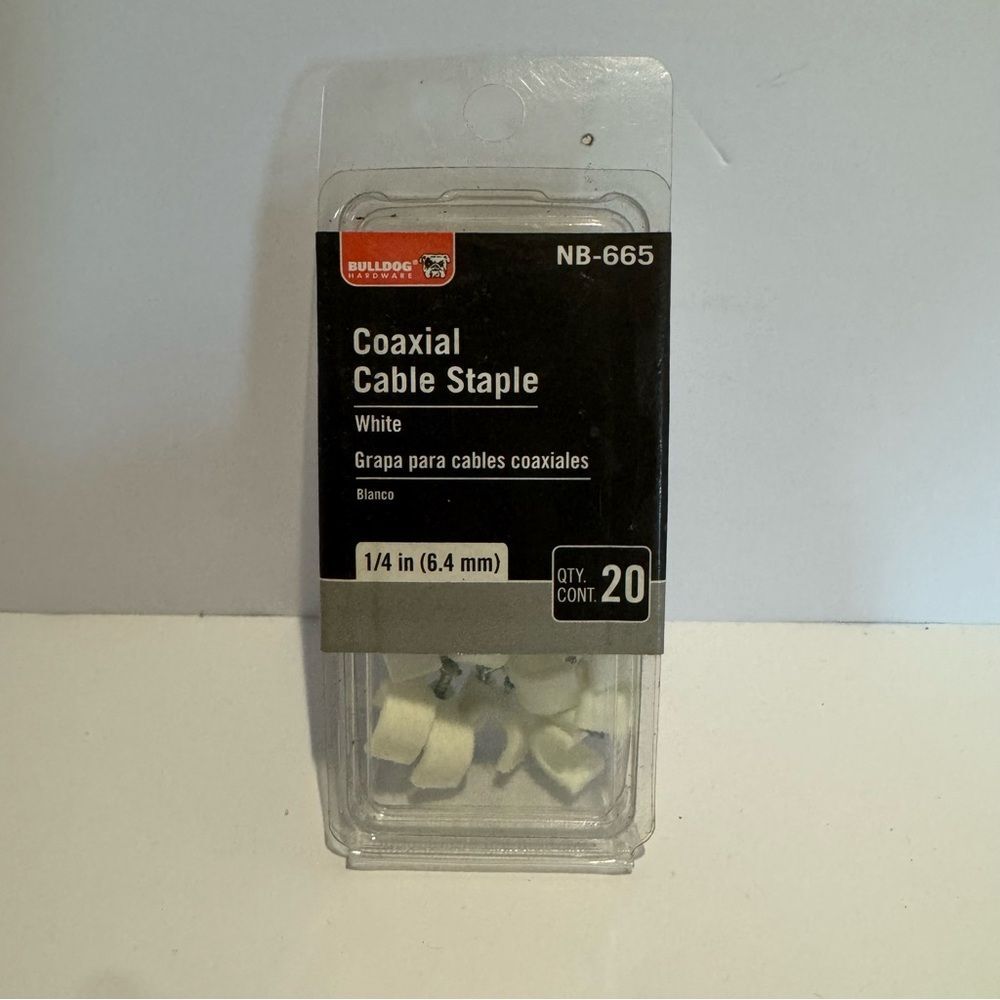 Bulldog Hardware Coaxial white Cable Staples 20 piece